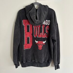 Abercrombie & Fitch x Chicago Bulls Oversized Soft & Fleece Hoodie Black Sz Sm